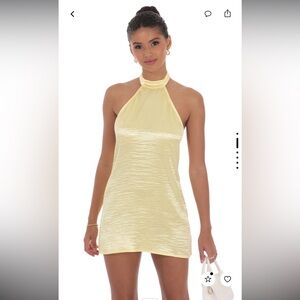 Elegant Yellow Halter Dress